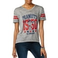 thumbnail image 1 of Peanuts Womens All-American Graphic T-Shirt, Grey, Juniors, X-Small, 1 of 2