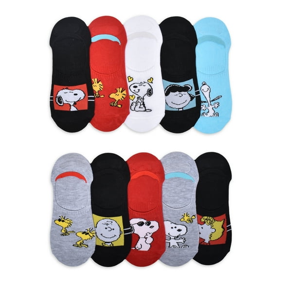 Peanuts Womens' Graphic Liner Socks, 10-Pack, Sizes 4-10