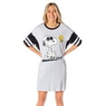 thumbnail image 1 of Peanuts Womens' Joe Cool Snoopy Woodstock Athletic Varsity Style Nightgown Pajama Shirt Dress Sleepwear Loungewear, 1 of 6