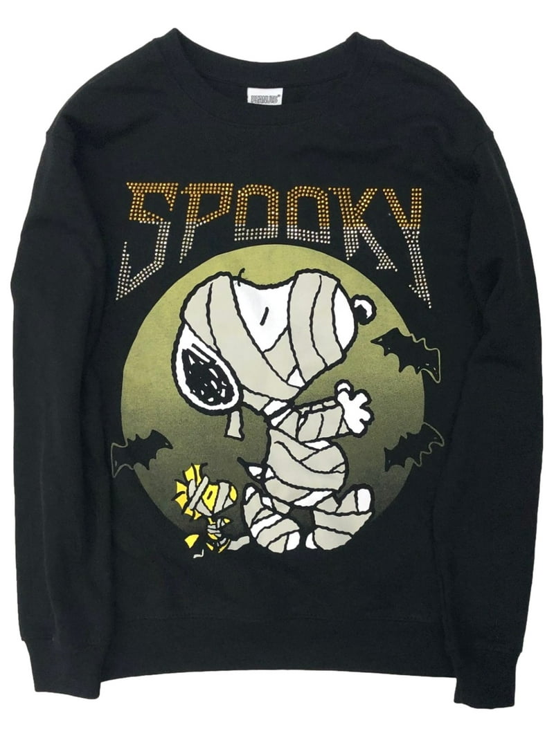 Peanuts Womens (Jrs) Sequin Snoopy Mummy Halloween Sweat