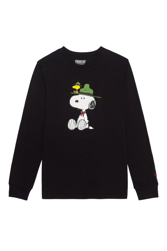 Womens Snoopy Scout Crew Graphic T-Shirt, Black, Small