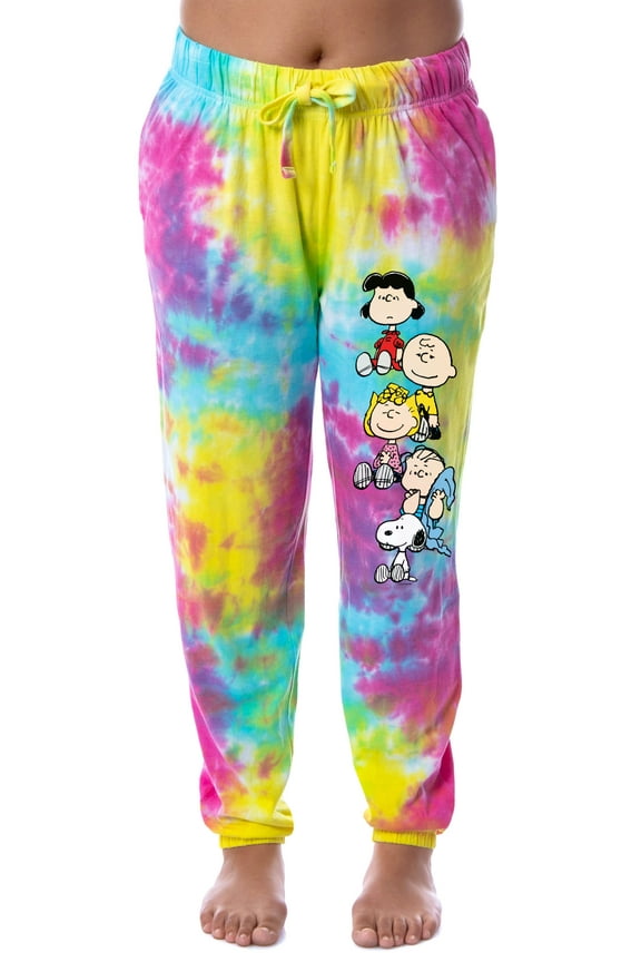 Peanuts Womens' Snoopy Charlie Brown Characters Sleep Jogger Pajama Pants