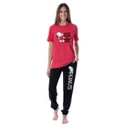 Peanuts Womens Snoopy Keep Calm And Hug On Valentines Sleep Pajama Set