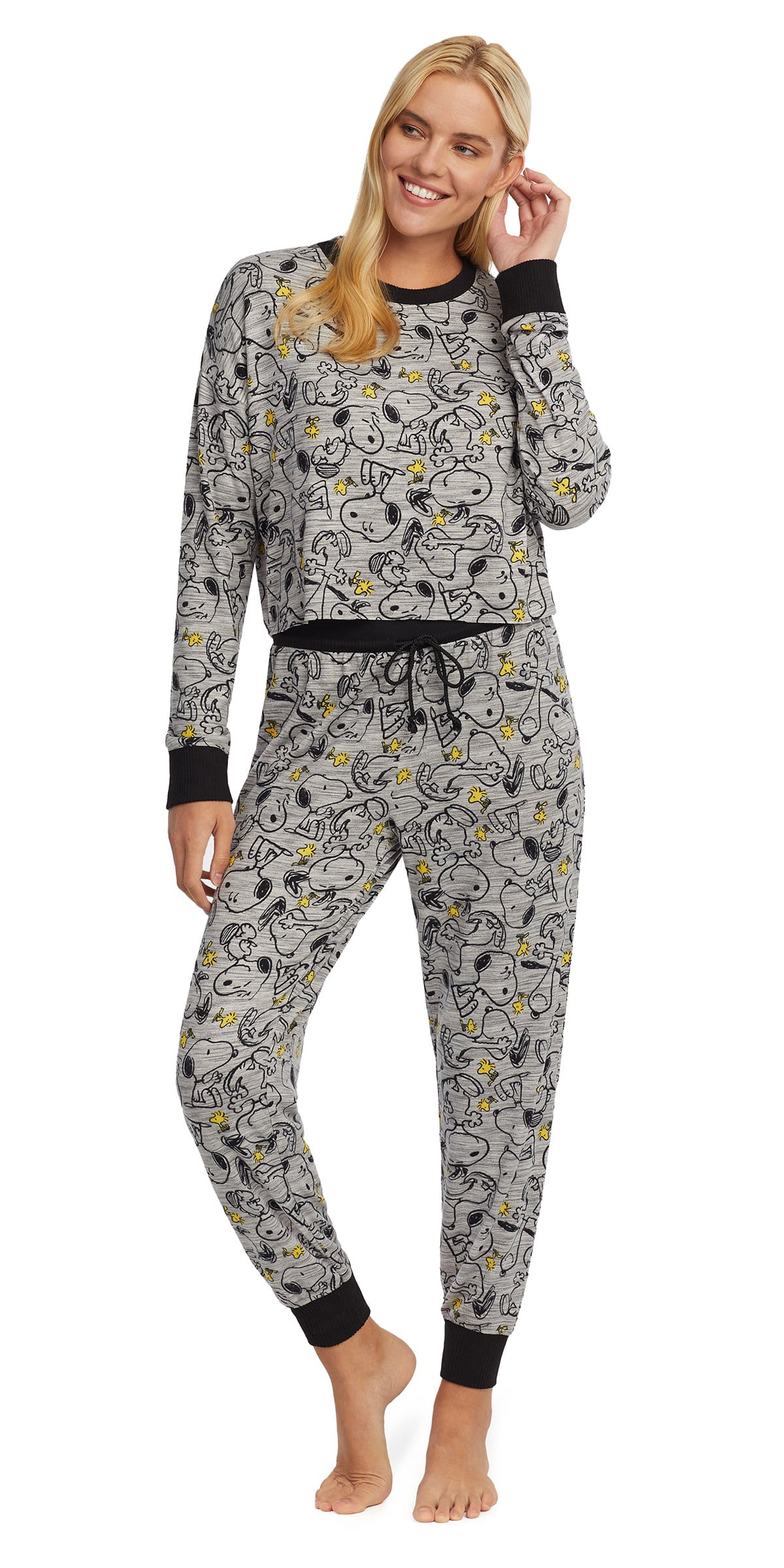 Peanuts Women's Snoopy Pajama Set - 2-Piece Lightweight Sleepwear With Fun Graphic Print