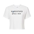 thumbnail image 1 of Peanuts - Woodstock 1969 - Juniors Cropped Cotton Blend T-Shirt, 1 of 6
