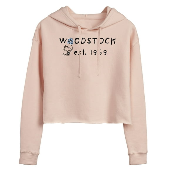 Peanuts - Woodstock 1969 - Juniors Cropped Pullover Hoodie