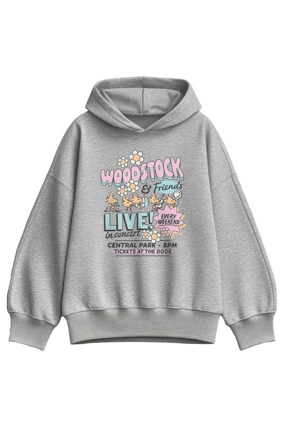 - Woodstock And Friends Band Tee - Women's Oversized Fleece Hoodie Sweatshirt