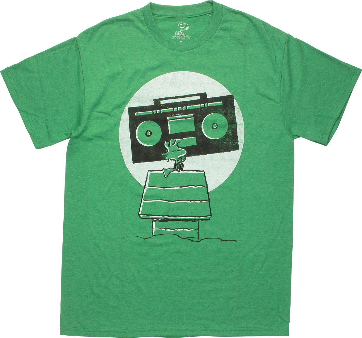Peanuts Woodstock Boom Box Green T-Shirt - Walmart.com