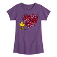 thumbnail image 1 of Peanuts - Woodstock Floral Heart - Girls Short Sleeve Graphic T-Shirt, 1 of 5