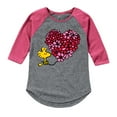 thumbnail image 1 of Peanuts - Woodstock Floral Heart - Girls Toddler And Youth Raglan, 1 of 4