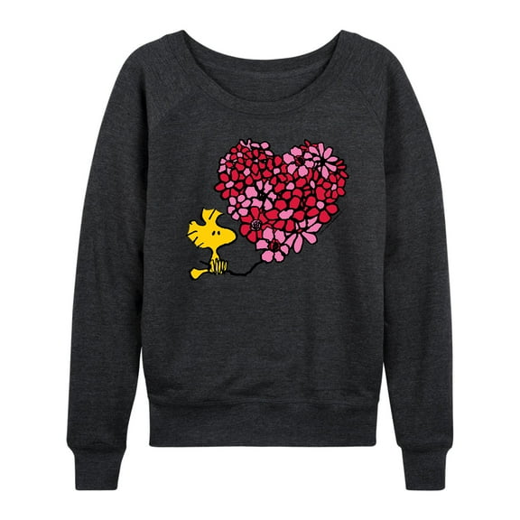 Peanuts - Woodstock Floral Heart - Women's French Terry Long Sleeve Shirt