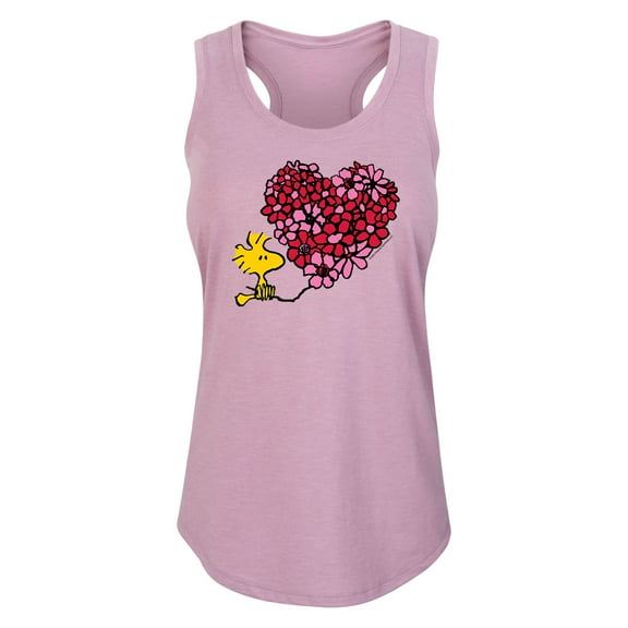 Peanuts - Woodstock Floral Heart - Women's Racerback Tank