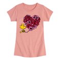 thumbnail image 1 of Peanuts - Woodstock Floral Heart - Youth Girls Fitted Short Sleeve T-Shirt, 1 of 5