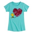 thumbnail image 1 of Peanuts - Woodstock Floral Heart - Youth Girls Fitted Short Sleeve T-Shirt, 1 of 5