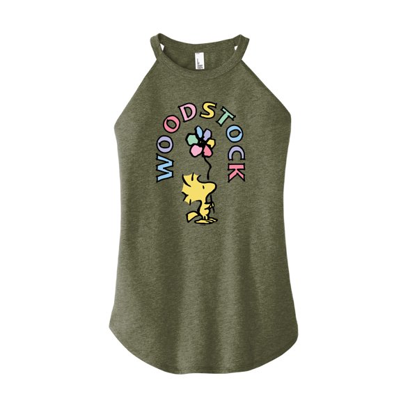 Peanuts - Woodstock Flower - Juniors High Neck Tank Top