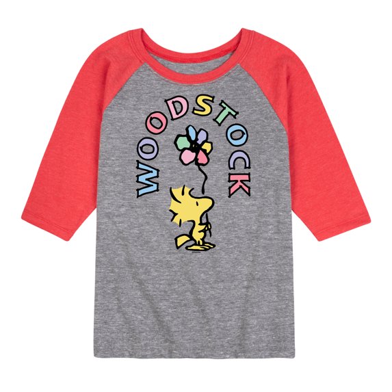 Peanuts - Woodstock Flower - Youth Raglan Tee