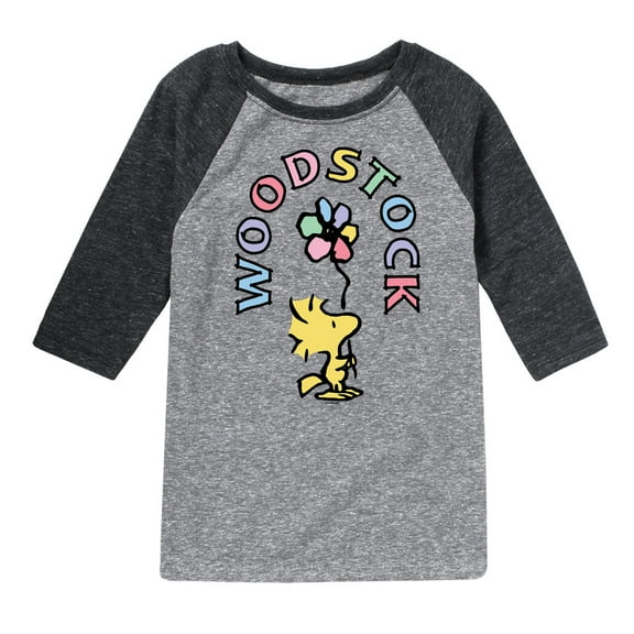 Peanuts - Woodstock Flower - Youth Raglan Tee