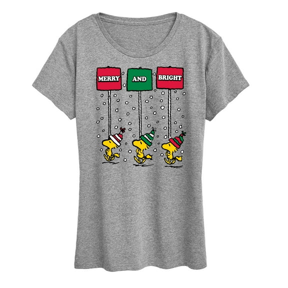 Peanuts - Woodstock Merry And Bright Christmas - Women's Short Sleeve Graphic T-Shirt