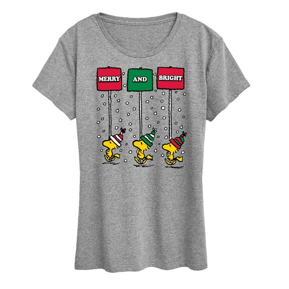 Peanuts - Woodstock Merry And Bright Christmas - Women's Short Sleeve Graphic T-Shirt