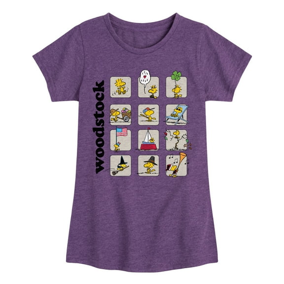 Peanuts - Woodstock Months - Toddler & Youth Girls Short Sleeve Graphic T-Shirt