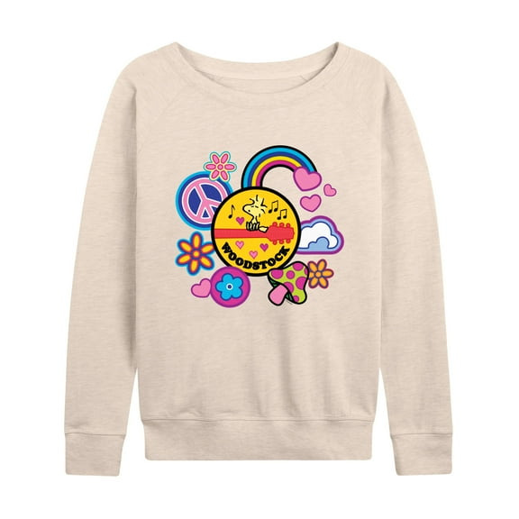 Peanuts - Woodstock Peace And Love Flair - Women's Lightweight French Terry Long Sleeve Shirt