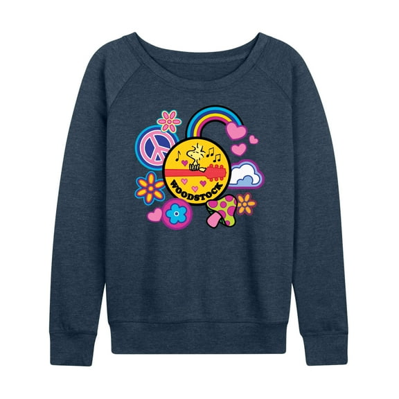 Peanuts - Woodstock Peace And Love Flair - Women's Lightweight French Terry Long Sleeve Shirt