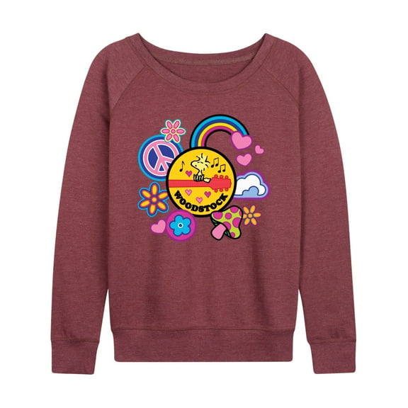 Peanuts - Woodstock Peace And Love Flair - Women's Lightweight French Terry Long Sleeve Shirt