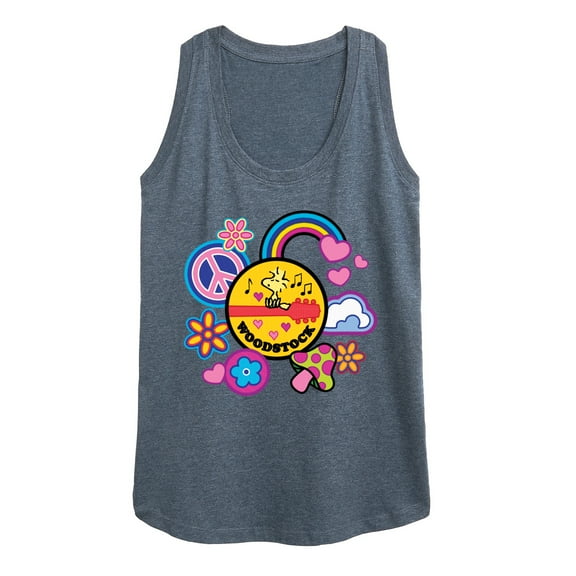 Peanuts - Woodstock Peace And Love Flair - Women's Racerback Tank Top