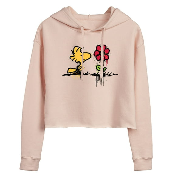 Peanuts - Woodstock Rose - Juniors Cropped Pullover Hoodie