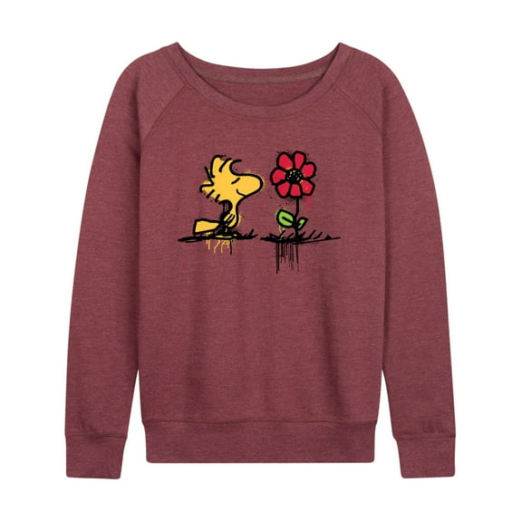 Peanuts - Woodstock Rose - Women's Lightweight French Terry Long Sleeve Shirt