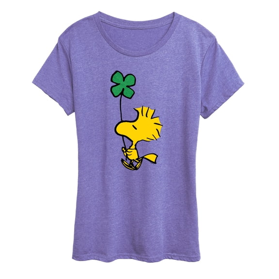 Peanuts - Woodstock Shamrock Green Glitter - Women's Short Sleeve Graphic T-Shirt