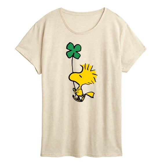 Peanuts - Woodstock Shamrock Green Glitter - Women's Short Sleeve Graphic T-Shirt