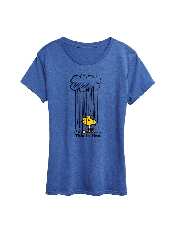 - Woodstock This Is Fine Women's Short Sleeve Graphic T-Shirt