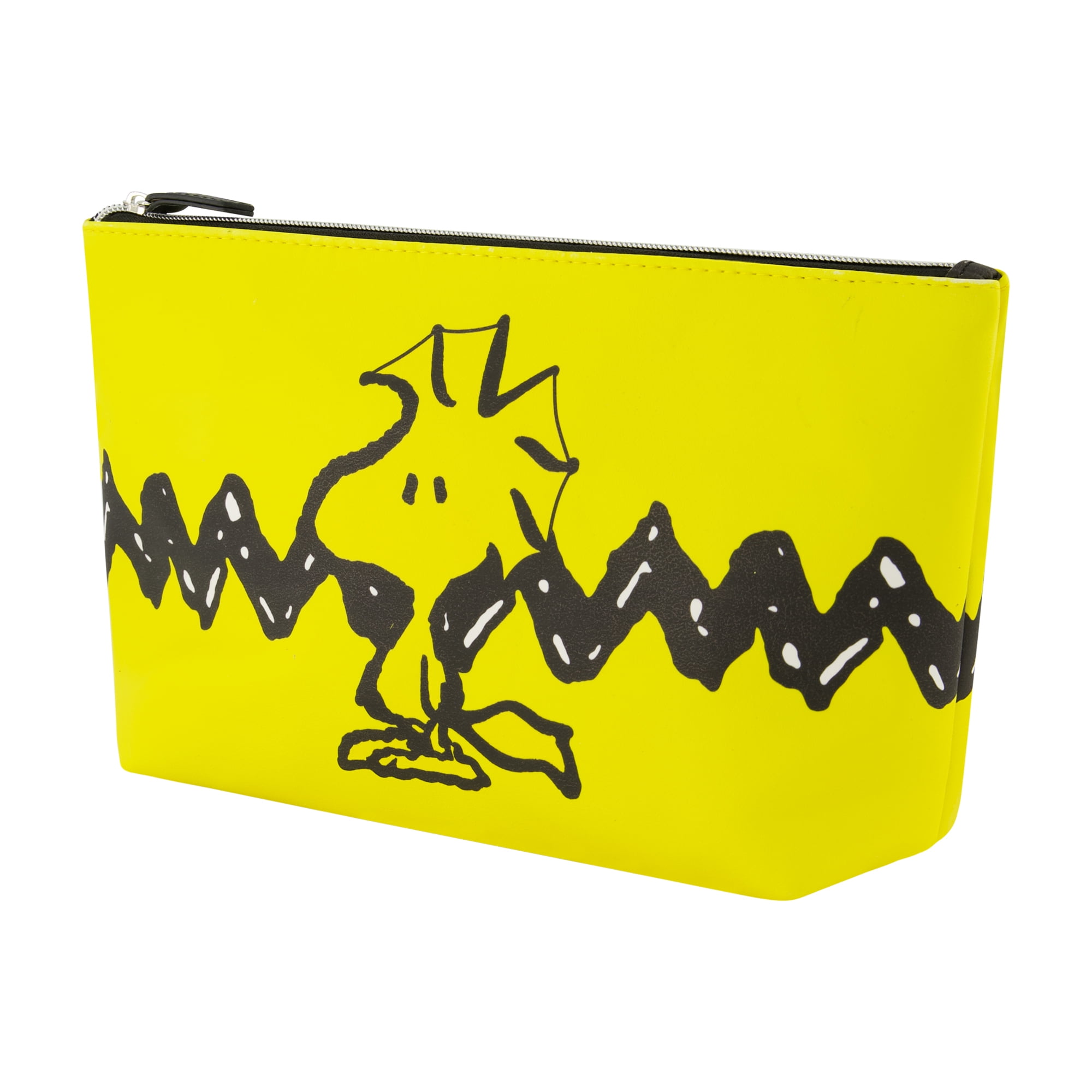 Peanuts Woodstock Travel Makeup Bag, Trapezoid Cosmetic Organizer Pouch for Women, Yellow