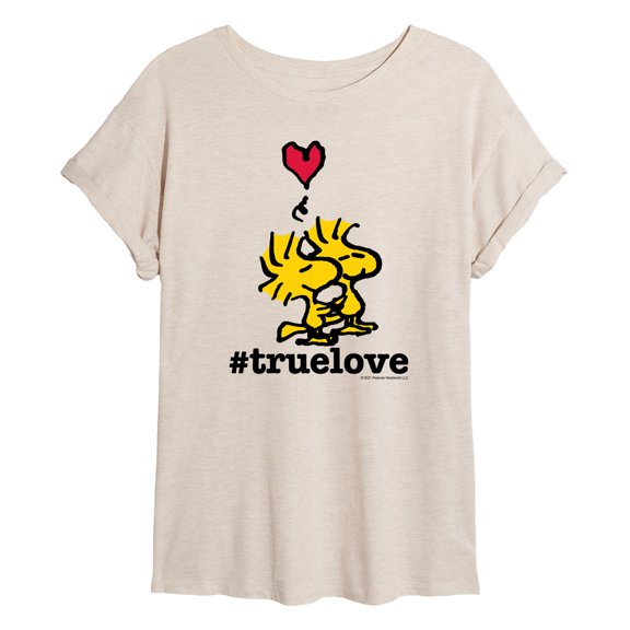 Peanuts - Woodstock True Love - Juniors Oversized Graphic T-Shirt