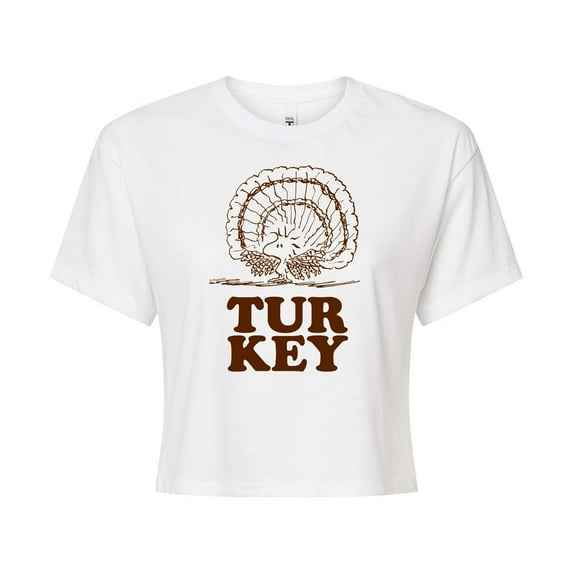 Peanuts - Woodstock Turkey - Juniors Cropped Cotton Blend T-Shirt