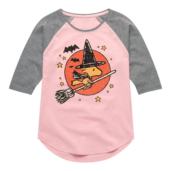 Peanuts - Woodstock Witch - Toddler & Youth Girls Raglan Graphic T-Shirt