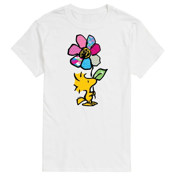 Peanuts - Woodstock With Flower And Pattern - Men's Short Sleeve Graphic T-Shirt