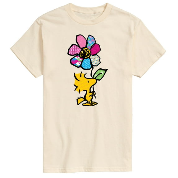Peanuts - Woodstock With Flower And Pattern - Men's Short Sleeve Graphic T-Shirt