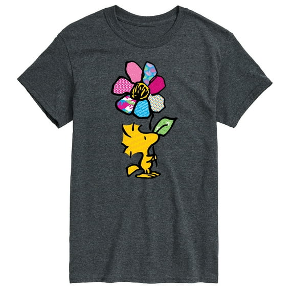 Peanuts - Woodstock With Flower And Pattern - Men's Short Sleeve Graphic T-Shirt