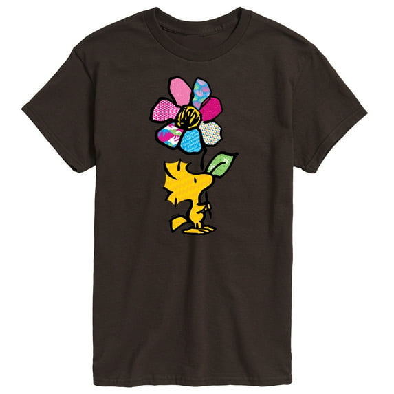 Peanuts - Woodstock With Flower And Pattern - Men's Short Sleeve Graphic T-Shirt