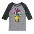 thumbnail image 1 of Peanuts - Woodstock With Flower And Pattern - Toddler And Youth Raglan Graphic T-Shirt, 1 of 5