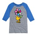 thumbnail image 1 of Peanuts - Woodstock With Flower And Pattern - Toddler And Youth Raglan Graphic T-Shirt, 1 of 5