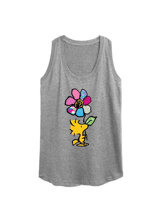 - Woodstock With Flower And Pattern Women's Graphic Racerback Tank