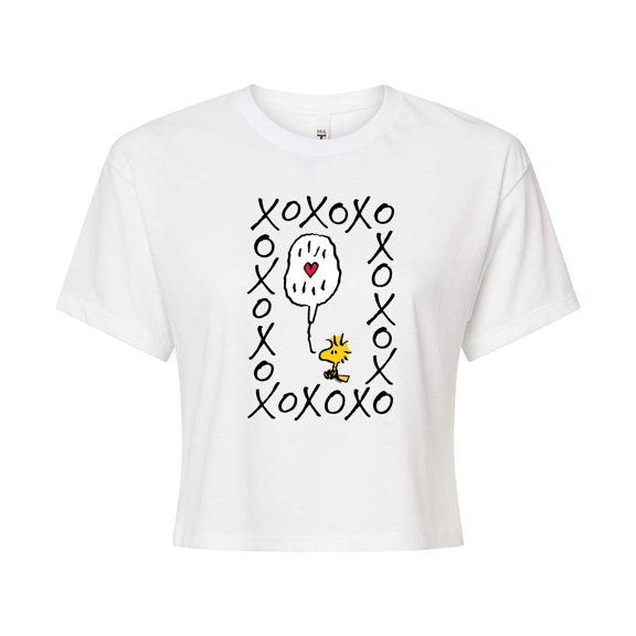 Peanuts - Woodstock XOXO - Juniors Cropped Graphic T-Shirt