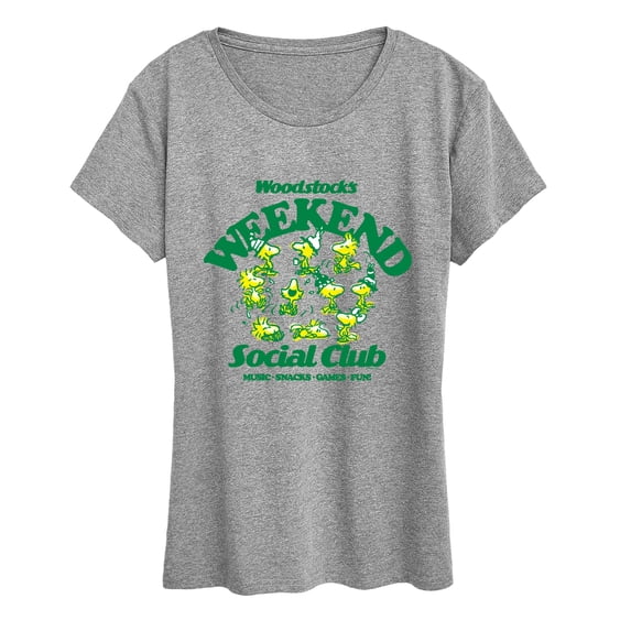 Peanuts - Woodstock's Social Club Women's Short Sleeve Graphic T-Shirt