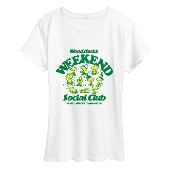 Peanuts - Woodstock's Social Club Women's Short Sleeve Graphic T-Shirt