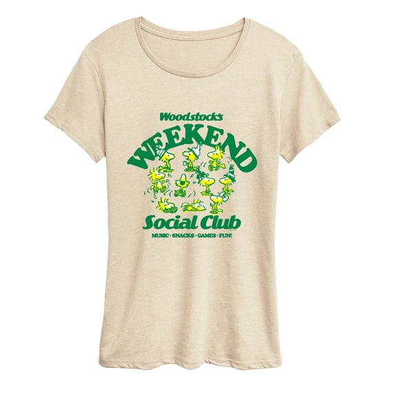Peanuts - Woodstock's Social Club Women's Short Sleeve Graphic T-Shirt