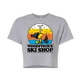 thumbnail image 1 of Peanuts - Woodstocks Ski Shop - Juniors Cropped Cotton Blend T-Shirt, 1 of 6