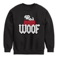 thumbnail image 1 of Peanuts - Woof Snoopy - Toddler And Youth Crewneck Fleece Sweatshirt, 1 of 6